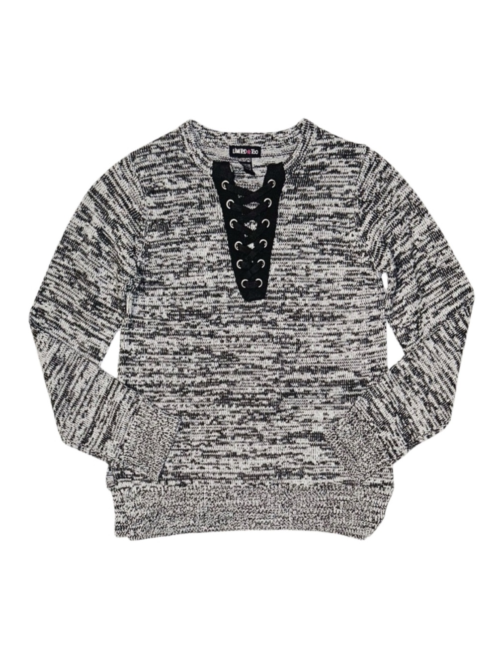 LIMITED TOO Girl's Black And White Long Sleeve Sweater Medium 10/12